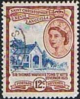 1954 St Christopher Nevis Anguilla SG 113 Warners Tomb Fine Used