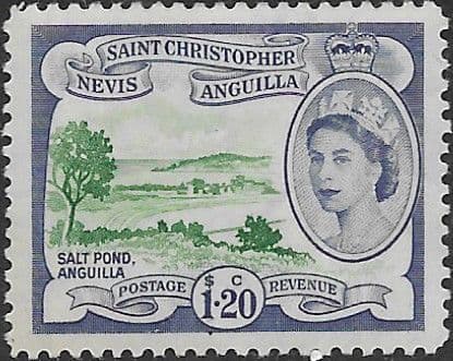 1954 St Christopher Nevis Anguilla SG 117 The Salt Pond Fine Mint