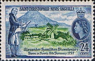 1957 St Christopher Nevis Anguilla SG 119 Bicentenary of Alexander Hamilton Fine Mint