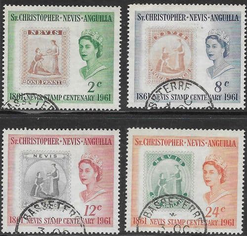 1961 St Christopher Nevis Anguilla Centenary of Nevis Stamp Set Fine Used