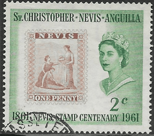 1961 St Christopher Nevis Anguilla Centenary of Nevis Stamp SG 123 Fine Used