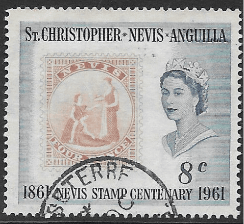1961 St Christopher Nevis Anguilla Centenary of Nevis Stamp SG 124 Fine Used