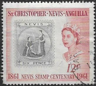 1961 St Christopher Nevis Anguilla Centenary of Nevis Stamp Sg 125 Fine Used
