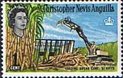 1963 St Christopher Nevis Anguilla SG 130 Loading Sugar Cane Fine Mint