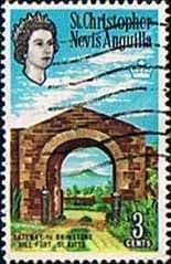 1963 St Christopher Nevis Anguilla SG 132 Gateway Brimstone Hill Fort Fine Used