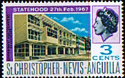 1967 St Christopher Nevis Anguilla Statehood SG 182 Fine Mint