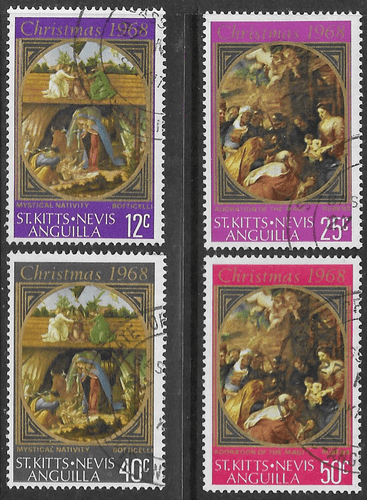 1968 St Christopher Nevis Anguilla Christmas Set Fine Used