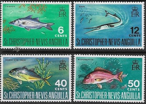 1968 St Christopher Nevis Anguilla Fish Set Fine Mint