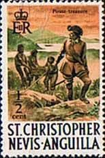 1970 St Christopher Nevis Anguilla SG 206 Pirates and treasure at Frigat Fine Mint