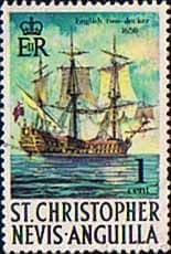 1970 St Christopher Nevis Anguilla SG 207 English two-decker warship Fine Used