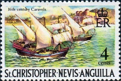 1970 St Christopher Nevis Anguilla SG 210 Portuguese Carvels Fine Mint
