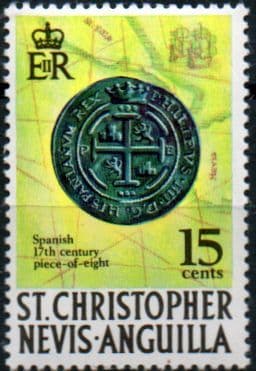1970 St Christopher Nevis Anguilla SG 214a Piece of Eight Fine Mint