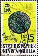 1970 St Christopher Nevis Anguilla SG 214a Pieces of Eight Fine Used