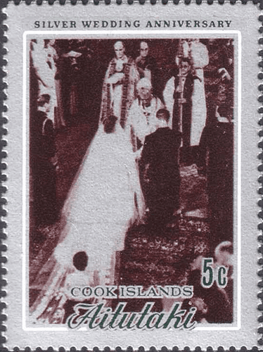 1972 Aitutaki Royal Silver Wedding SG 46 Fine Mint