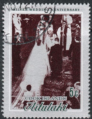 1972 Aitutaki Royal Silver Wedding SG 46 Fine Used