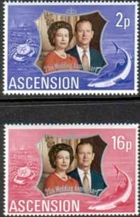 1972 Ascension Royal Silver Wedding Set Fine Mint
