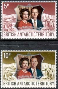 1972 British Antarctic Territory Royal Silver Wedding Set Fine Mint