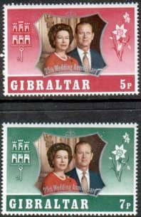 1972 Gibraltar Royal Silver Wedding Set Fine Mint