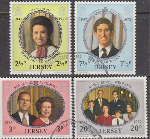 1972 Jersey Royal Silver Wedding Set Fine Used