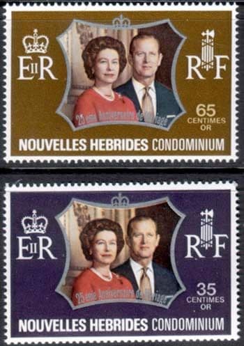 1972 New Hebrides French Royal Silver Wedding Set Fine Mint