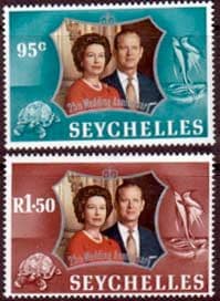 1972 Seychelles Royal Silver Wedding Set Fine Mint