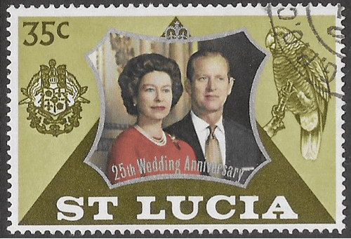 1972 St Lucia Royal Silver Wedding SG 344 Fine Used