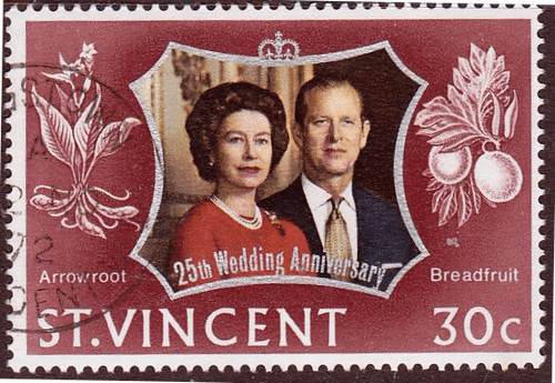1972 St Vincent Royal Silver Wedding SG 352 Fine Used