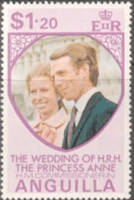 1973 Anguilla Princess Anne Royal Wedding SG 166 Fine Mint