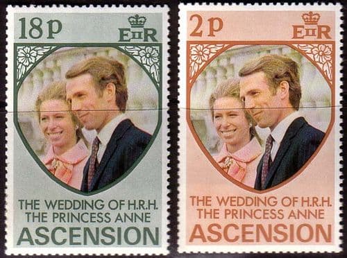 1973 Ascension Princess Anne Royal Wedding Set Fine Mint