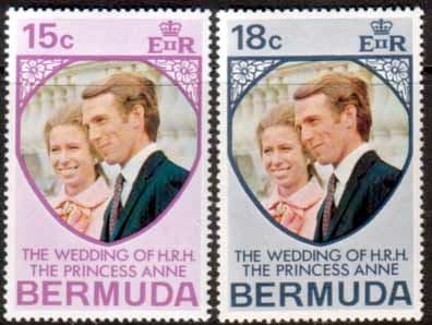 1973 Bermuda Princess Anne Royal Wedding Set Fine Mint