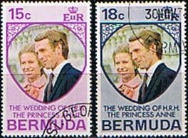 1973 Bermuda Princess Anne Royal Wedding Set Fine Used