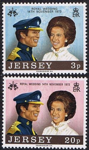 1973 Jersey Princess Anne Royal Wedding Set Fine Mint