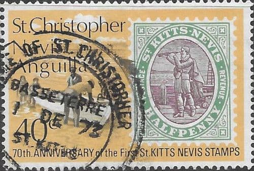 1973 St Christopher Nevis Anguilla First St Kitts-Nevis Stamps Sg 287 Fine Used