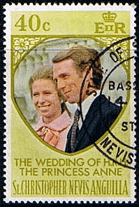 1973 St Christopher Nevis & Anguilla Princess Anne Royal Wedding SG 291 Fine Used