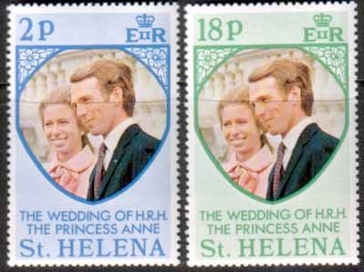 1973 St Helena Princess Anne Royal Wedding Set Fine Mint