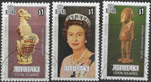 1978 Aitutaki Coronation 25th Anniversary Set White Fine Used