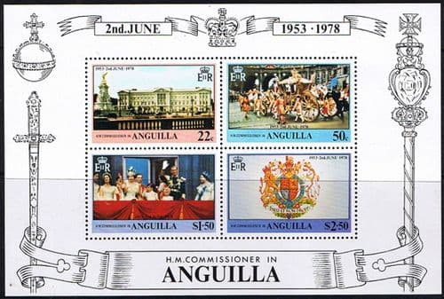 1978 Anguilla Coronation 25th Anniversary Mini Sheet Fine Mint