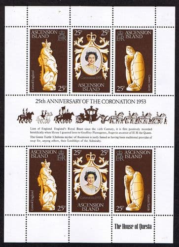 1978 Ascension Coronation 25th Anniversary Mini Sheet Fine Mint
