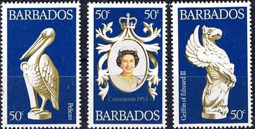 1978 Barbados Coronation 25th Anniversary Set Fine Mint
