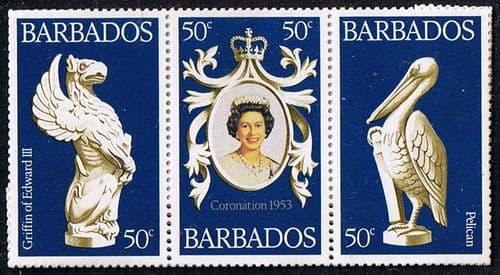 1978 Barbados Coronation 25th Anniversary Strip Fine Mint