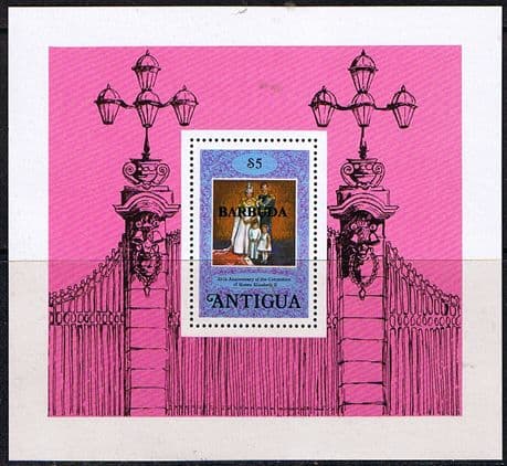 1978 Barbuda Coronation 25th Anniversary $5 Miniature Sheet Fine Mint