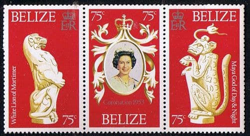 1978 Belize Coronation 25th Anniversary Strip Fine Mint