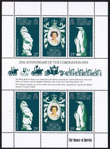 1978 British Antarctic Territory Coronation 25th Anniversary Mini Sheet Fine Mint