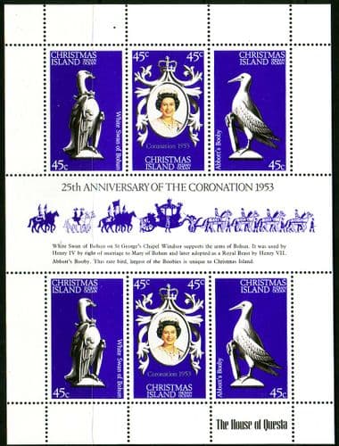 1978 Christmas Islands Coronation 25th Anniversary Mini Sheet Fine Mint
