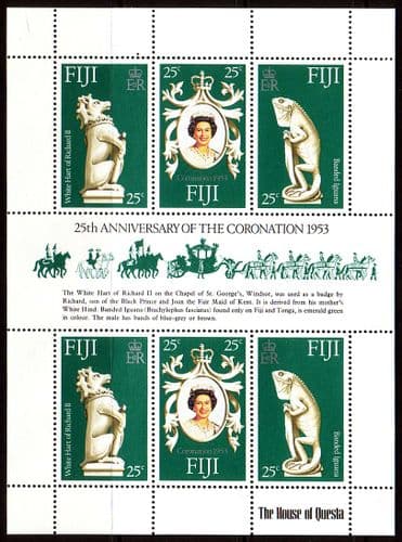 1978 Fiji Coronation 25th Anniversary Mini Sheet Fine Mint