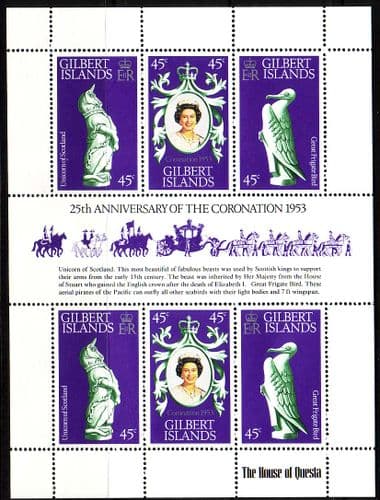 1978 Gilbert Islands Coronation 25th Anniversary Mini Sheet Fine Mint