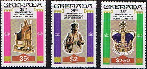 1978 Grenada Coronation 25th Anniversary Set Perf 12 Fine Mint
