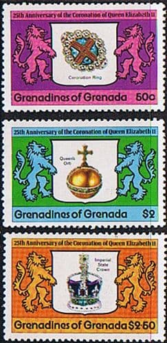 1978 Grenada Grenadines Coronation 25th Anniversary Set Per 12 Fine Mint