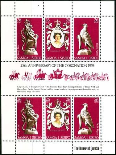 1978 Samoa Coronation 25th Anniversary Mini Sheet Fine Mint