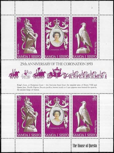 1978 Samoa Coronation 25th Anniversary Strip Fine Mint